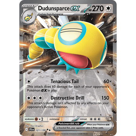 Dudunsparce Ex - 121/159 - Ultra Rare Ingles