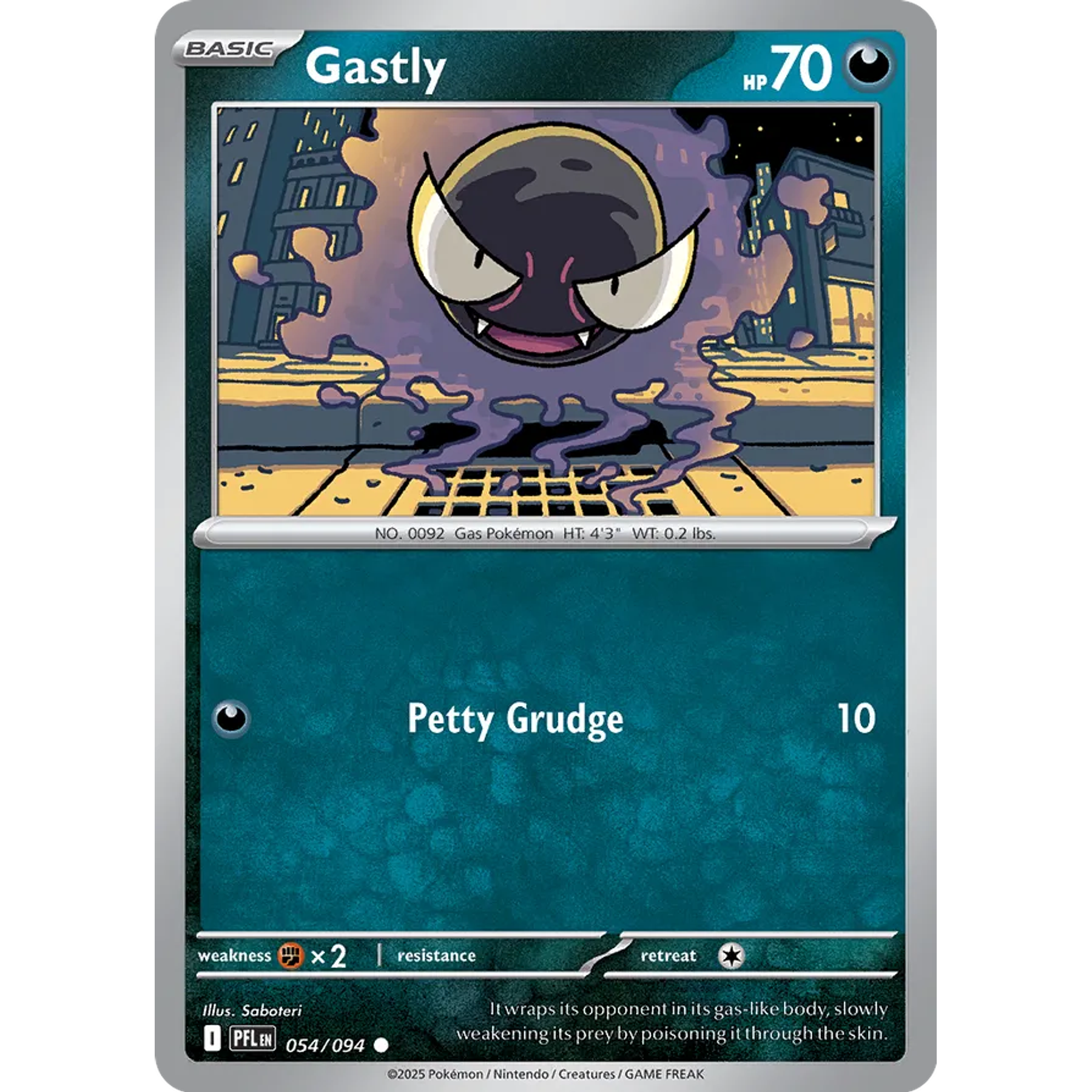Gastly 054/094 Common Reverse Holo Ingles