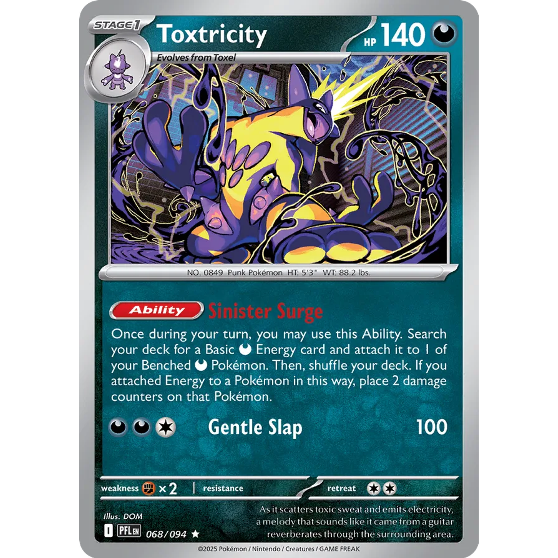 Toxtricity 057/094 Rare Reverse Holo Ingles