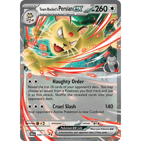 Team Rocket's Persian ex - 150/182 - Ultra Rare Español