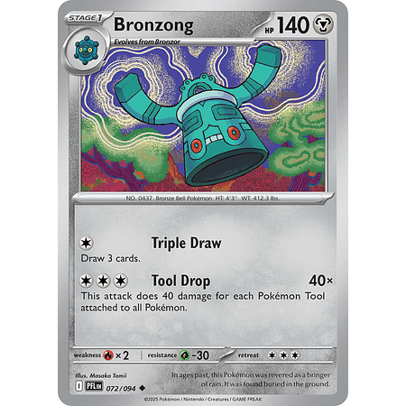 Bronzong 072/094 Uncommon Reverse Holo  Ingles