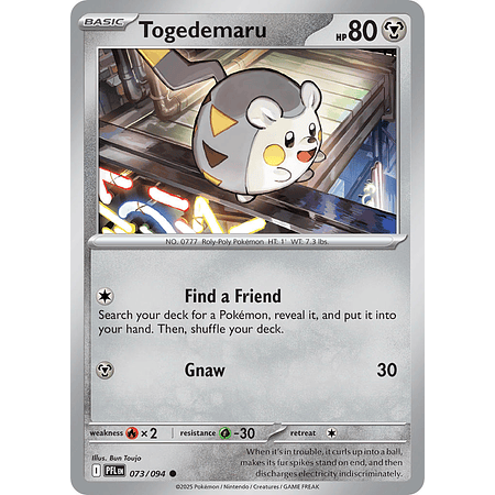 Togedemaru 073/094 Common Reverse Holo Ingles