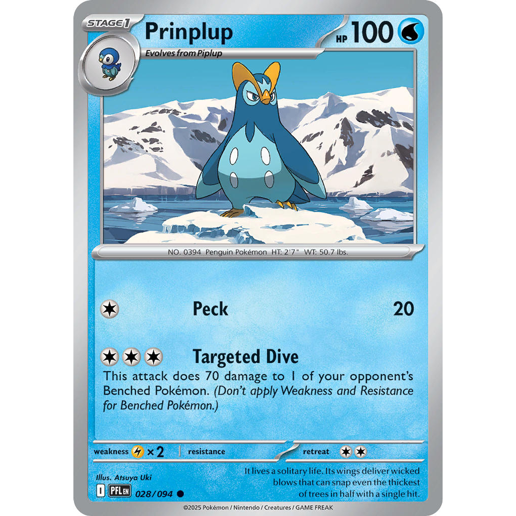 Prinplup 028/094 Common Reverse Holo  Ingles
