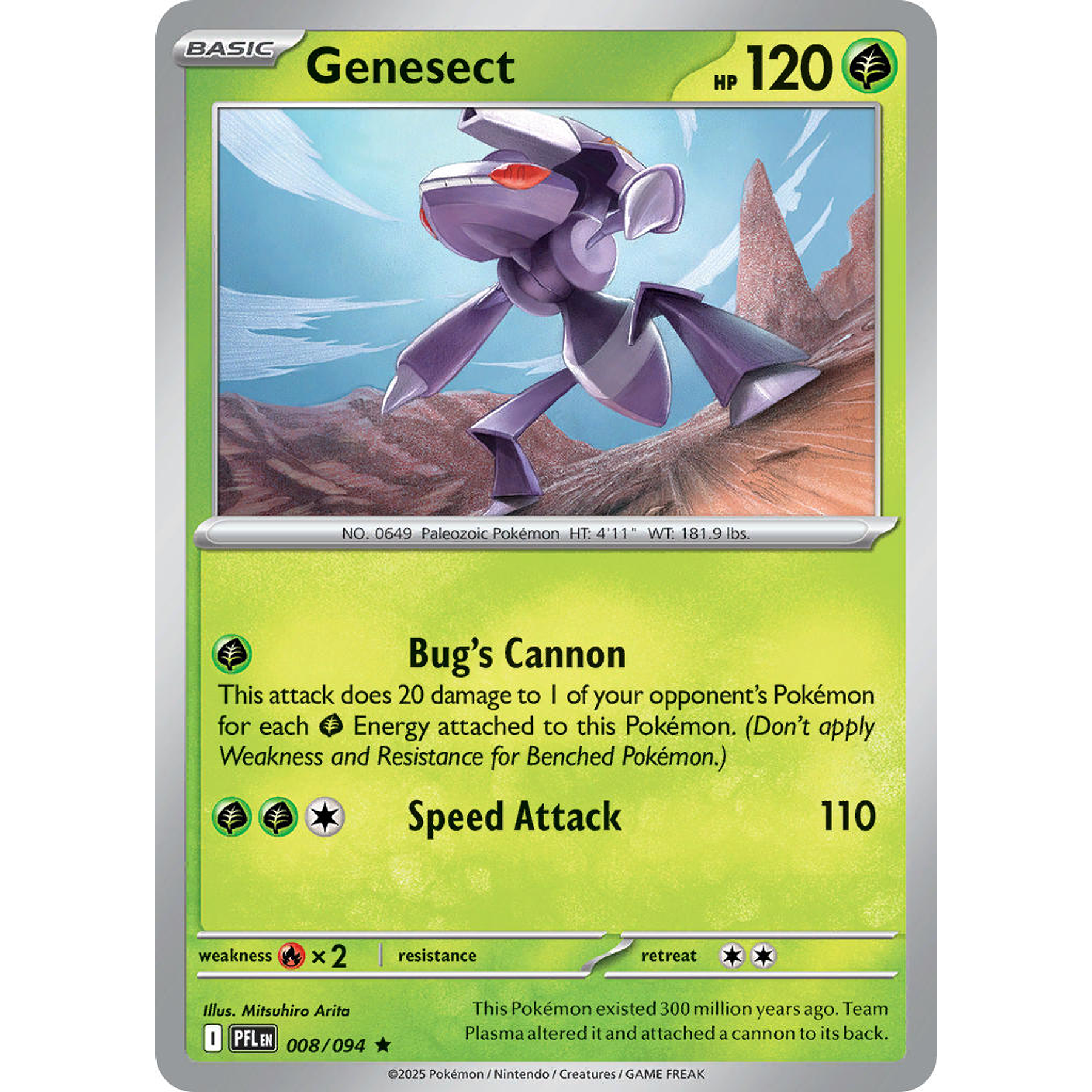 Genesect 008/094 Rare  Holo Ingles