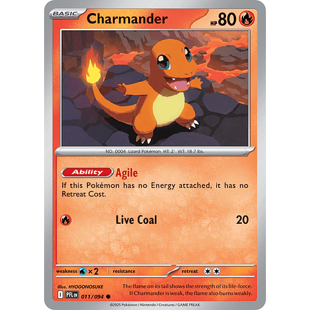 Charmander 011/094 Common Reverse Holo Ingles
