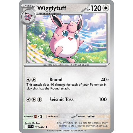 Wigglytuff 077/094 Uncommon Reverse Holo Ingles
