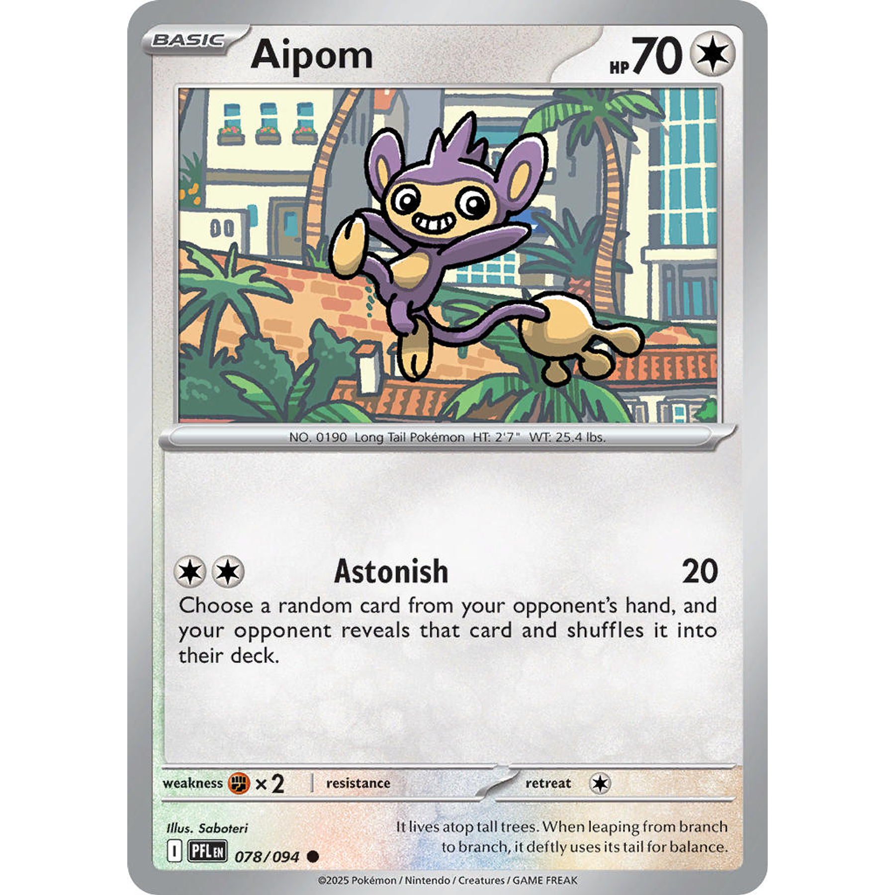 Aipom 078/094 Common Reverse Holo Ingles