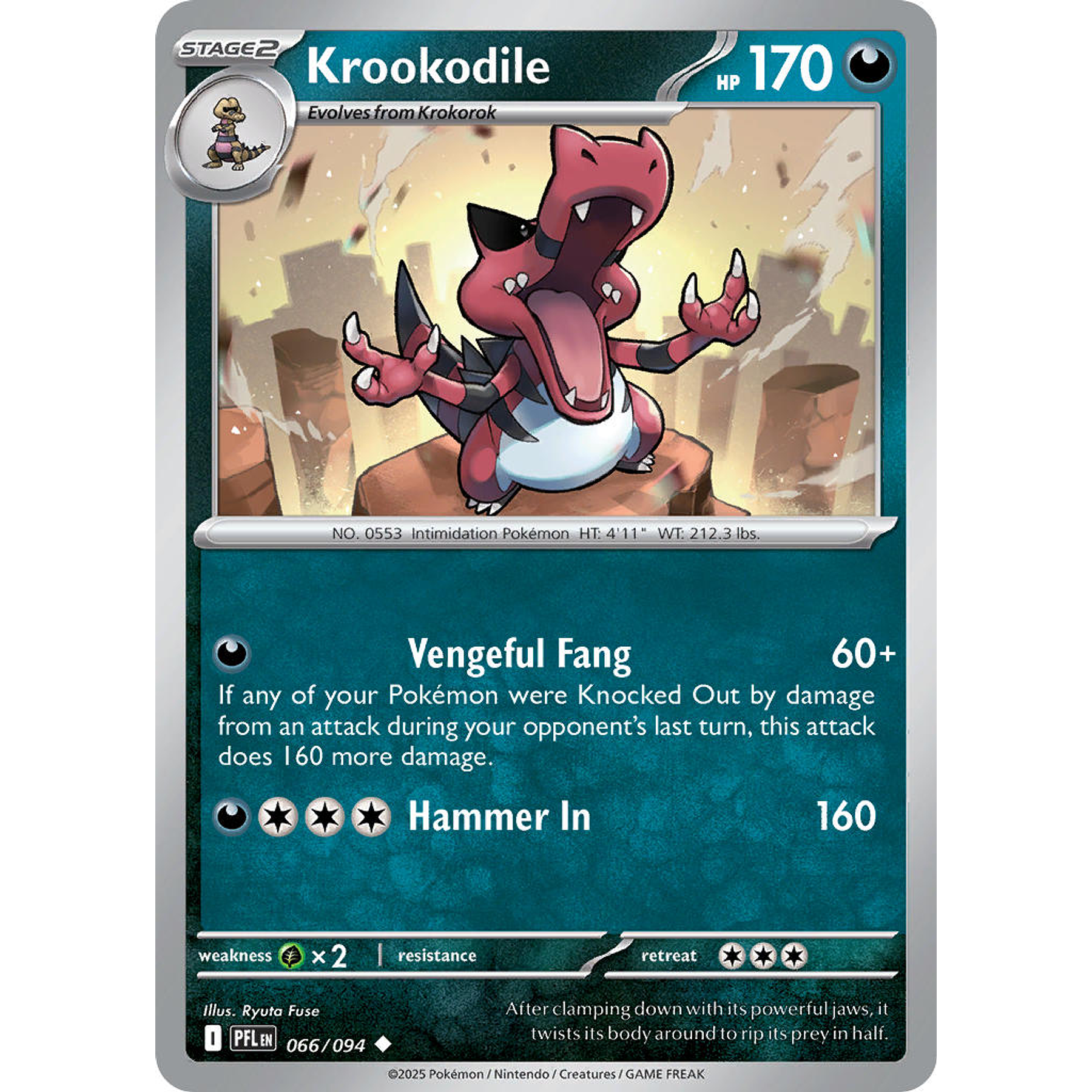 Krookodile 066/094 Uncommon Reverse Holo Ingles