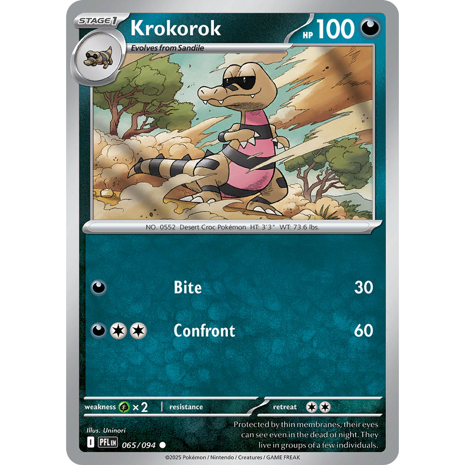 Krokorok 065/094 Common Reverse Holo  Ingles