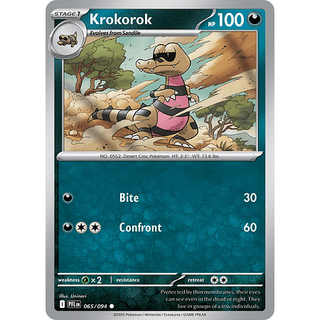 Krokorok 065/094 Common Reverse Holo  Ingles