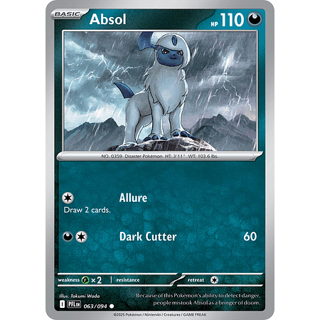 Absol 063/094 Common Reverse Holo Ingles