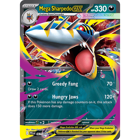 Mega Sharpedo Ex 061/094 Ultra Rare  Ingles
