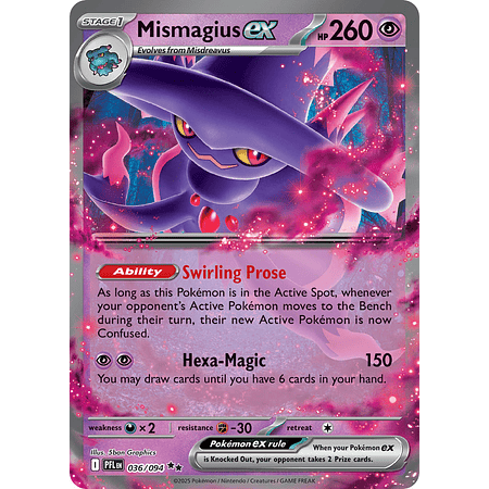 Mismagius Ex 036/094 Ultra Rare  Ingles