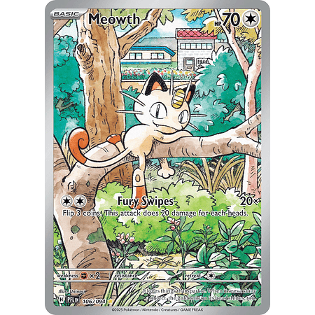 Meowth 106/094 Illustration Rare  Ingles