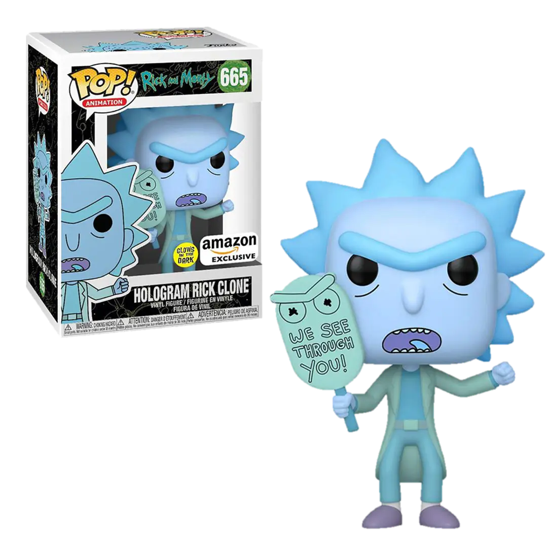 Hologram Rick Clone Funko Pop Rick And Morty 665 Amazon 1