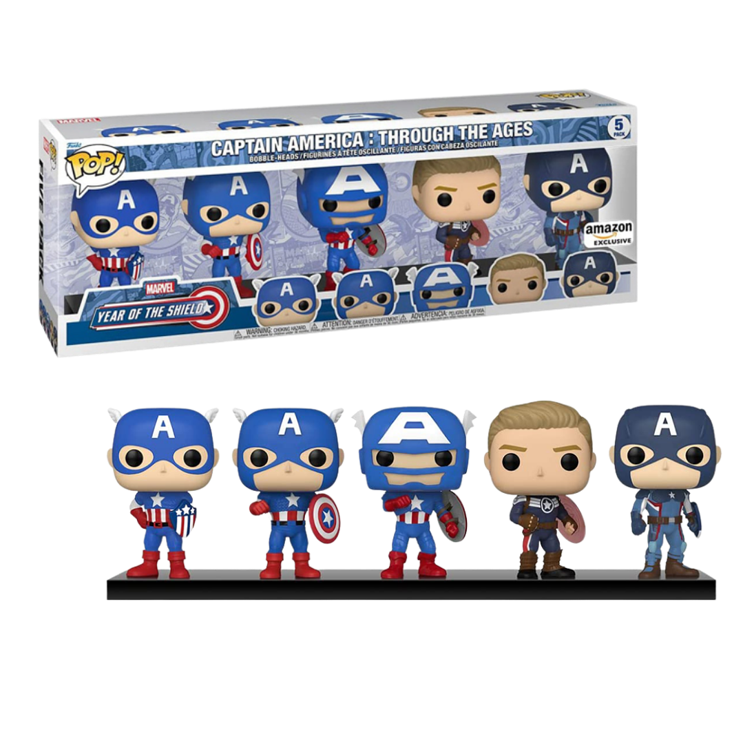 Captain America Through The Ages Funko Pop 5 Pack Amazon 1