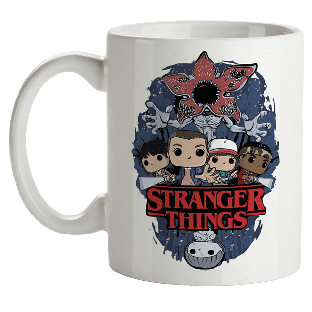 Mug Stranger Things Group Logo Tipo Pop