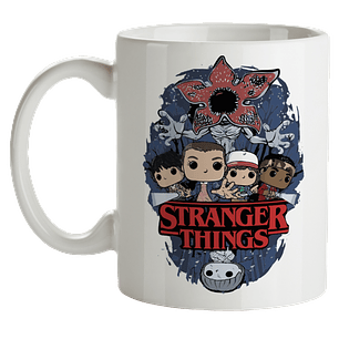 Mug Stranger Things Group Logo Tipo Pop