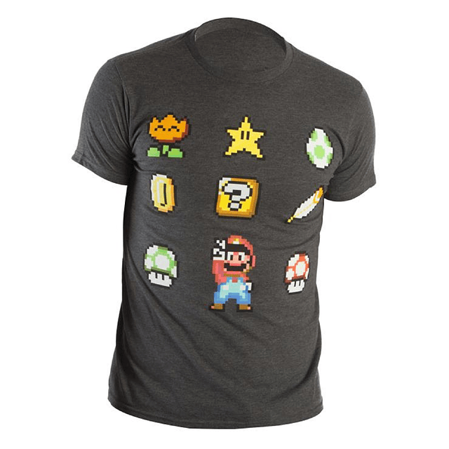 Camiseta Hombre Super Mario World Iconos Nintendo