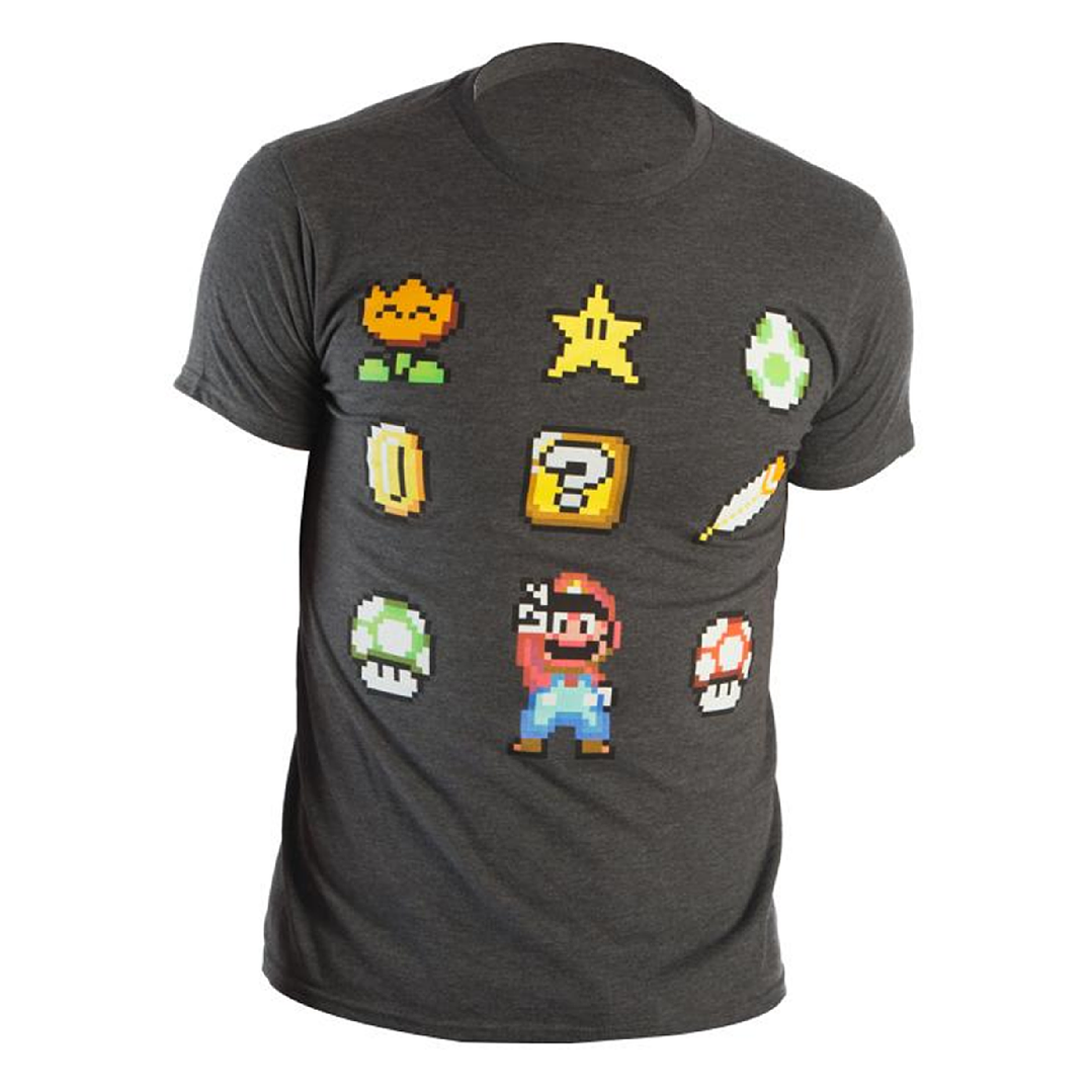 Camiseta Hombre Super Mario World Iconos Nintendo 1