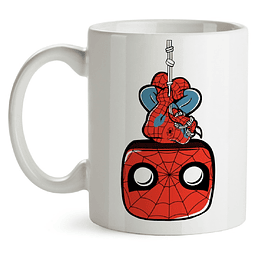 Mug Spiderman Colgado De Cabeza Tipo Pop