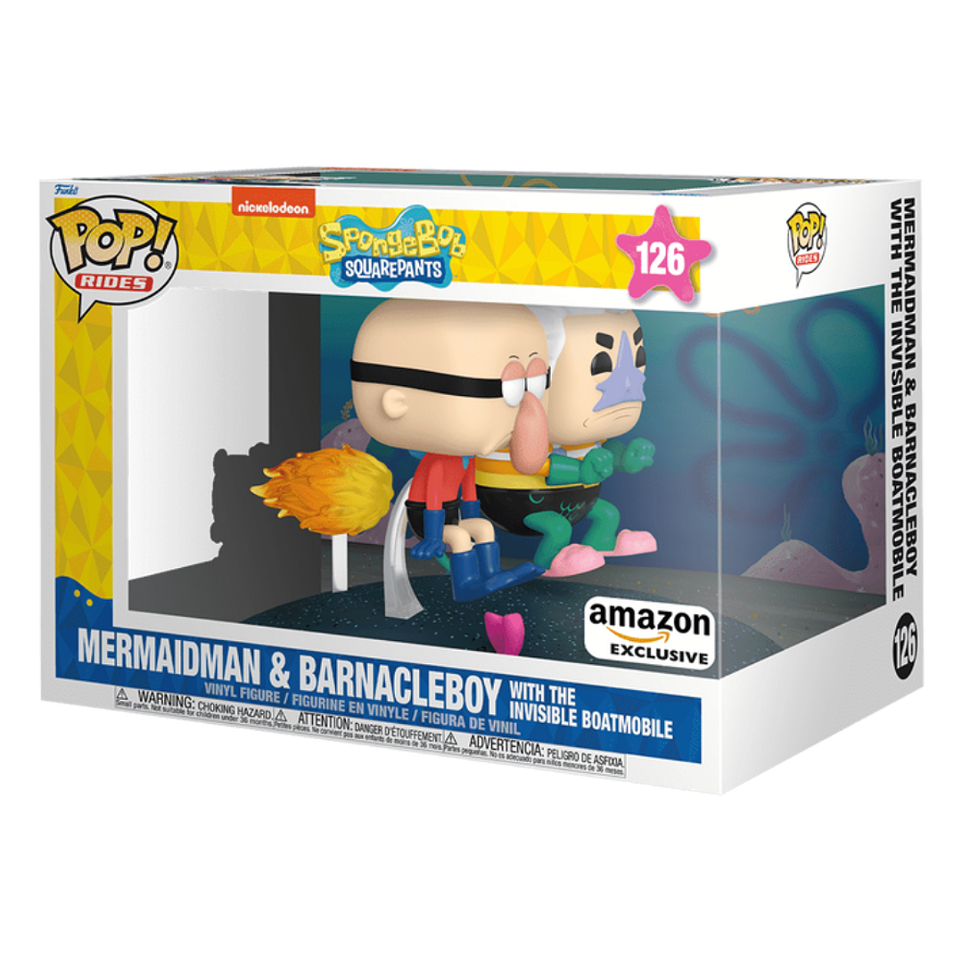Mermaidman & Barnacleboy With The Invisible Boatmobile Funko Pop SpongeBob SquarePants 126 Amazon 3