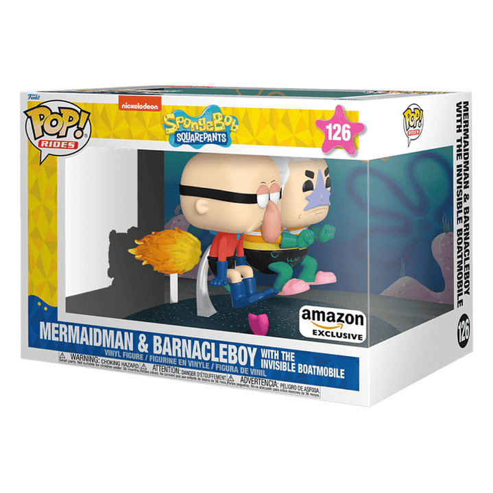 Mermaidman & Barnacleboy With The Invisible Boatmobile Funko Pop SpongeBob SquarePants 126 Amazon 3