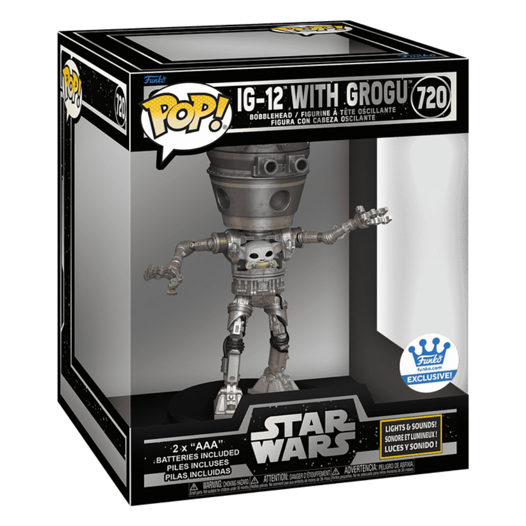 IG-12 With Grogu Funko Pop Star Wars 720 Funko Shop Lights & Sounds 4