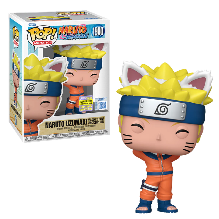 Naruto Uzumaki Sasuke Paw Encyclopedia Funko Pop Naruto Shippuden 1980 SDCC 2025 1