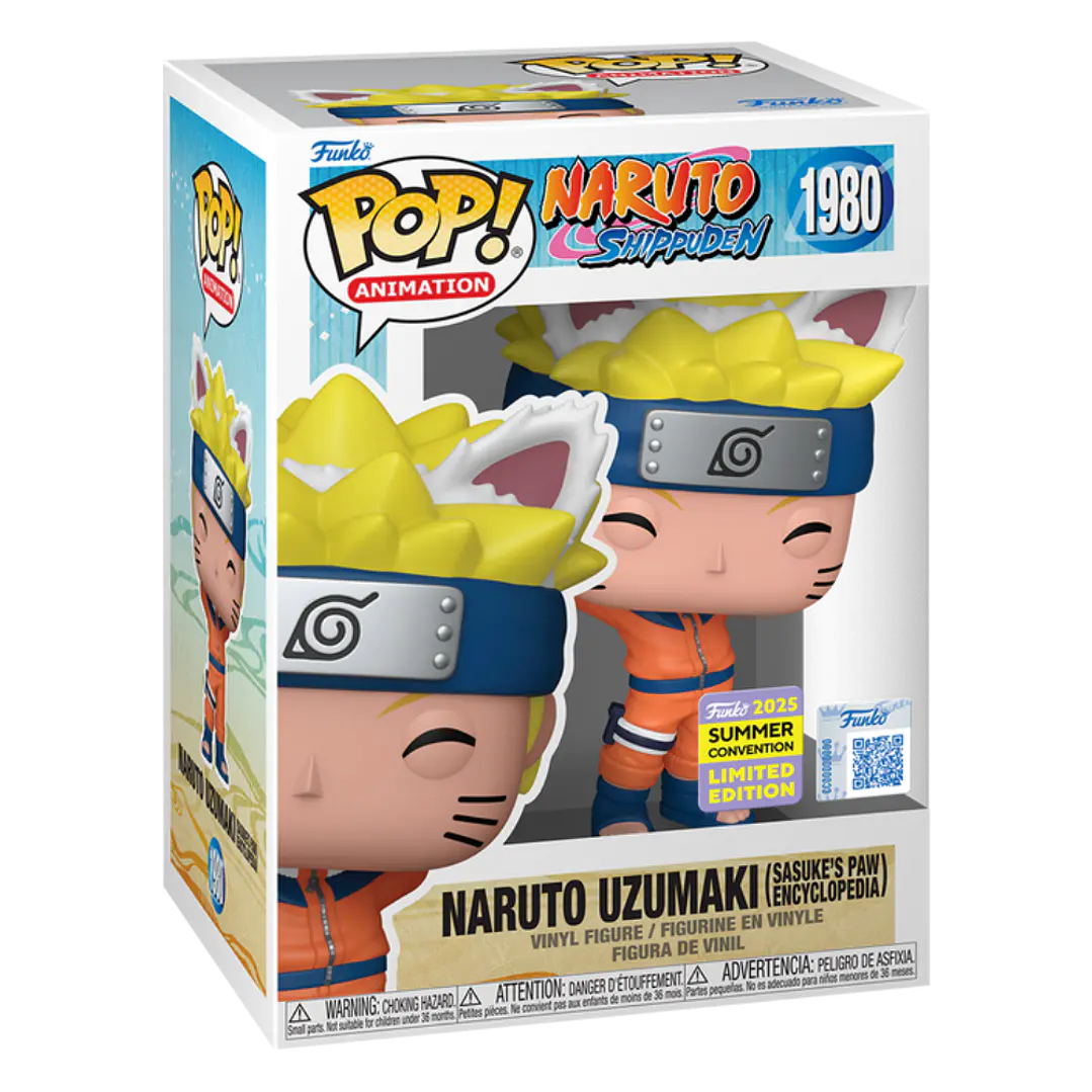 Naruto Uzumaki Sasuke Paw Encyclopedia Funko Pop Naruto Shippuden 1980 SDCC 2025 3