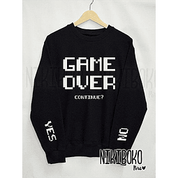 Polera Game Over Continue Yes No