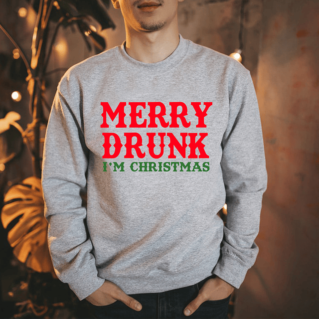 Polera Merry Drunk, I'm Christmas!