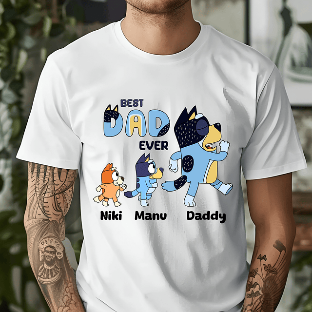 Polo Bluey Father's Day (Nombres Personalizados)