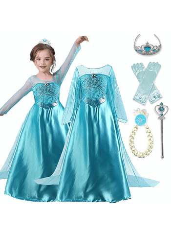 Vestido de princesa Elsa , disfraz para  3-10 años