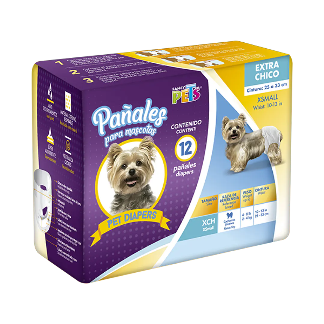PAÑALES XCH P/PERRO - 12 PZ 3