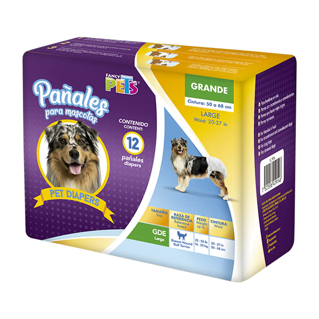 PAÑALES GDE P/PERRO - 12 PZ 3