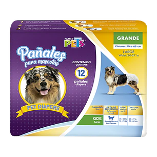 PAÑALES GDE P/PERRO - 12 PZ