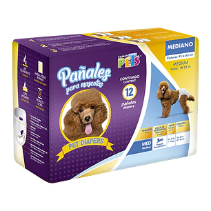PAÑAL MED P/PERRO - 12 PZ
