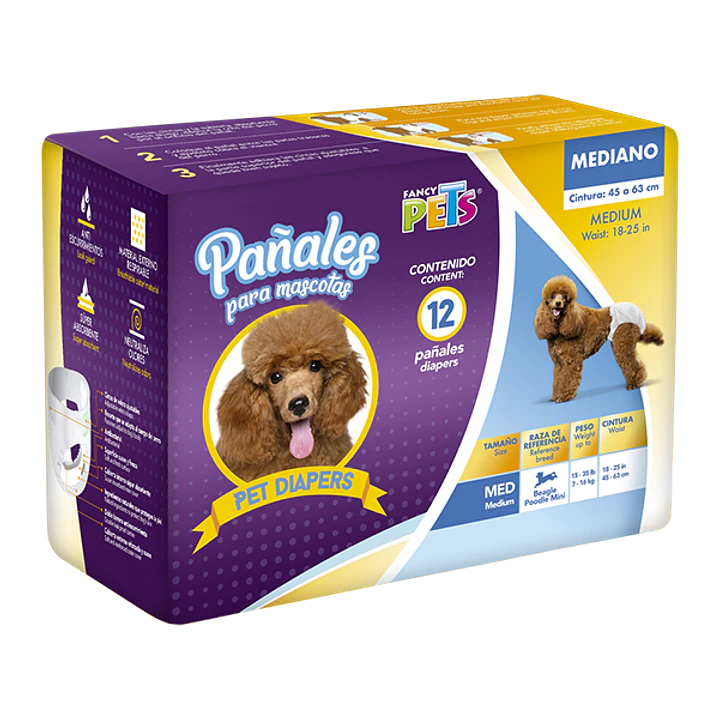 PAÑAL MED P/PERRO - 12 PZ 1