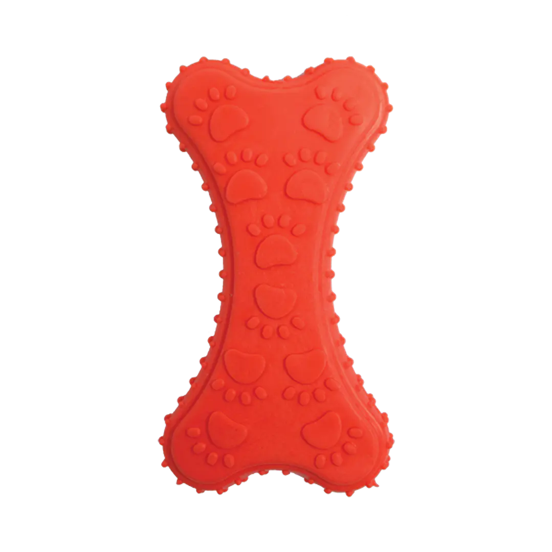 JUGUETE HUESO DE CAUCHO C/HUELLAS 1