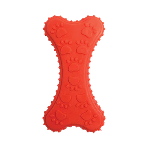 JUGUETE HUESO DE CAUCHO C/HUELLAS