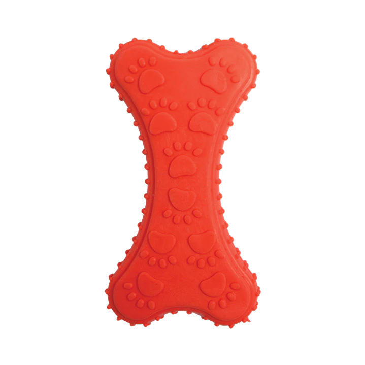 JUGUETE HUESO DE CAUCHO C/HUELLAS 1