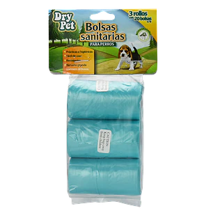 BOLSAS SANITARIAS (3 ROLLOS) DRY PET - 60 PZ