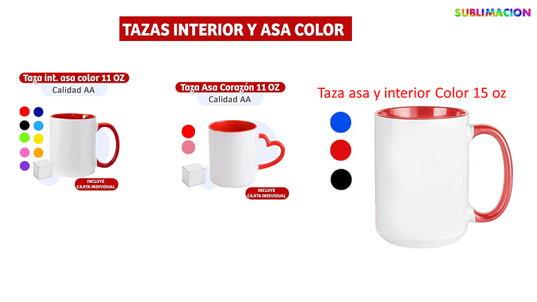 TAZAS INTERIOR Y ASA COLOR 1