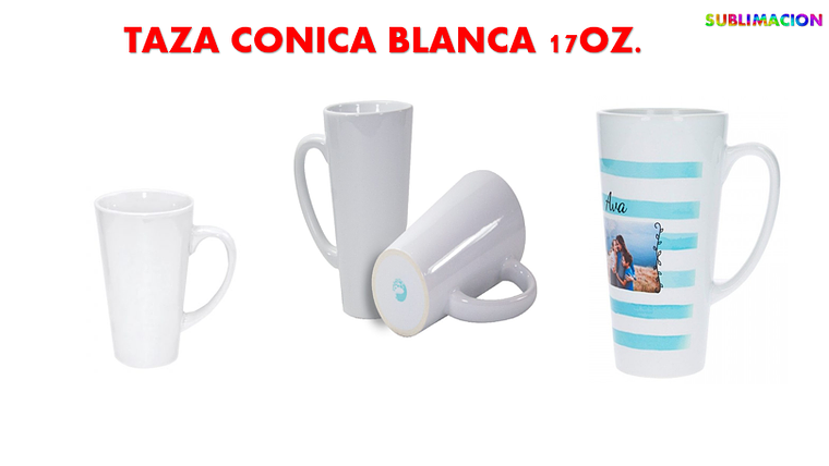 TAZA CÓNICA BLANCA 17 OZ. 1