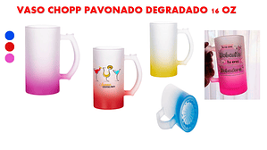 VASO CHOPP PAVONADO DEGRADADO 16 OZ