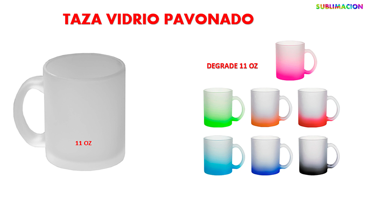 Taza de vidrio pavonado de 11 oz 1
