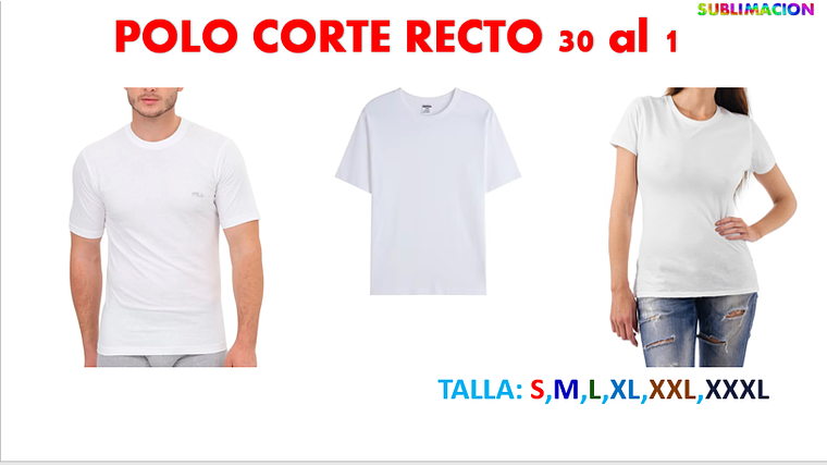 POLO CORTE RECTO 30 al 1 1