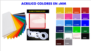 ACRÍLICO COLORES EN 2MM