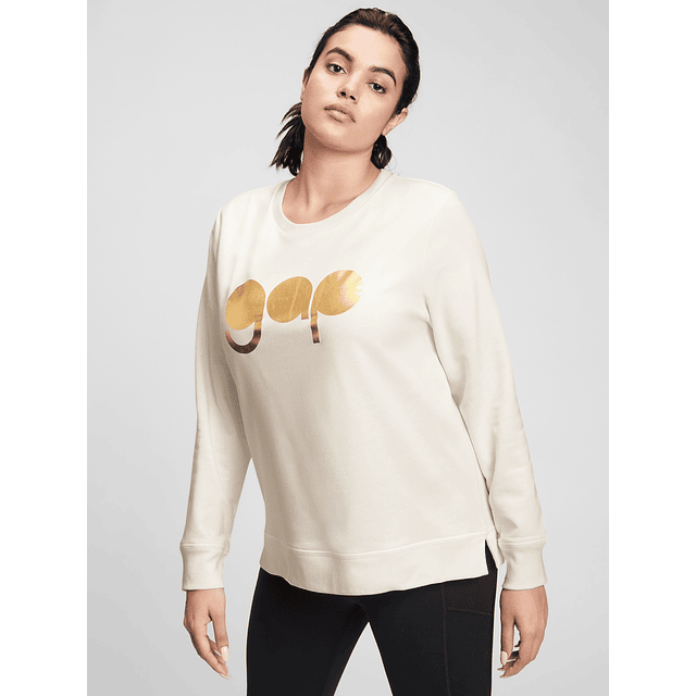 Polerón de Mujer Gap  Blanco - Logo Crewneck Sweatshirt